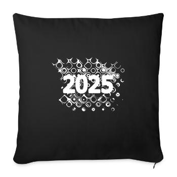 Bulles 2025 - Housse de coussin décorative 45 x 45 cm - noir - Devant