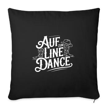 Line Dance Gruppe Training mein Tanzsport - Sofakissenbezug 45 x 45 cm - Schwarz - Vorne