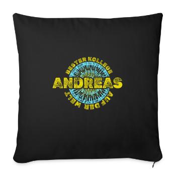 Arbeitskollege Andreas - Sofakissenbezug 45 x 45 cm - Schwarz - Vorne