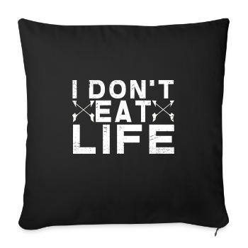 Vegan Fleischlos Tierlieb & Veganer - Sofakissenbezug 45 x 45 cm - Schwarz - Vorne