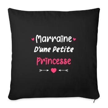 Marraine d'une princesse - Housse de coussin décorative 45 x 45 cm - noir - Devant