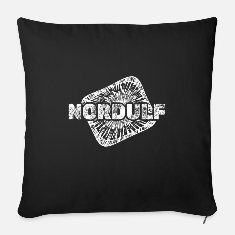 Naissance de Nordulf - Housse de coussin décorative 45 x 45 cm - noir
