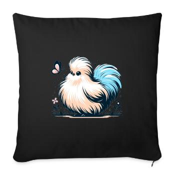 Silkie Chicken Fluffy Chicken Silkies - Sofa pillowcase 17,3'' x 17,3'' (45 x 45 cm) - black - Front