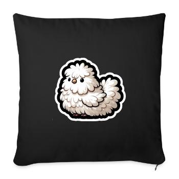 Silkie Chicken Fluffy Chicken Silkies - Sofa pillowcase 17,3'' x 17,3'' (45 x 45 cm) - black - Front