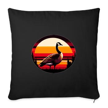 Funny Canadian Goose Sunset Vintage - Sofa pillowcase 17,3'' x 17,3'' (45 x 45 cm) - black - Front