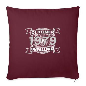 1979 - Sofa pillowcase 17,3'' x 17,3'' (45 x 45 cm) - burgundy - Front