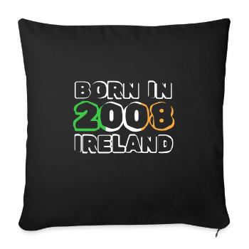 Né en 2008 - Housse de coussin décorative 45 x 45 cm - noir - Devant