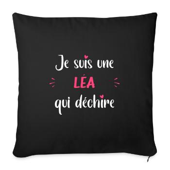 léa - Housse de coussin décorative 45 x 45 cm - noir - Devant