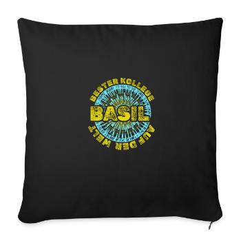 Basilic - Housse de coussin décorative 45 x 45 cm - noir - Devant