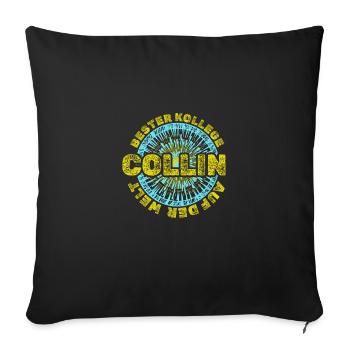 Collin comme prénom - Housse de coussin décorative 45 x 45 cm - noir - Devant