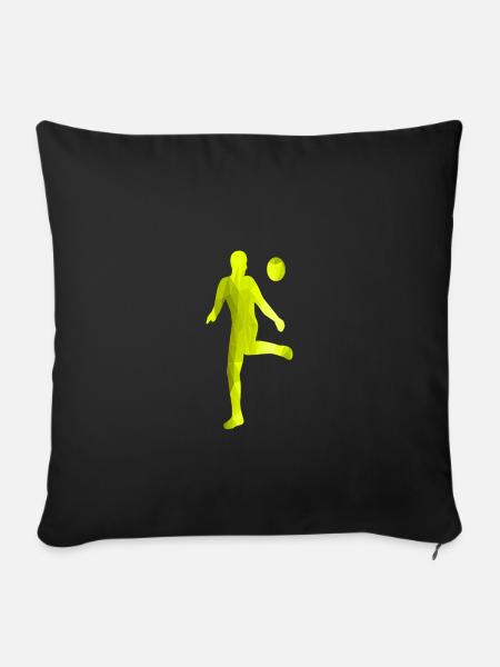 Fußballspieler - Sofakissenbezug 45 x 45 cm - Schwarz
