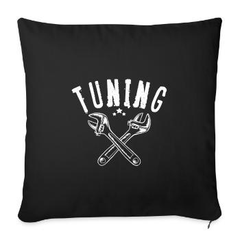 Voiture tuning - Housse de coussin décorative 45 x 45 cm - noir - Devant