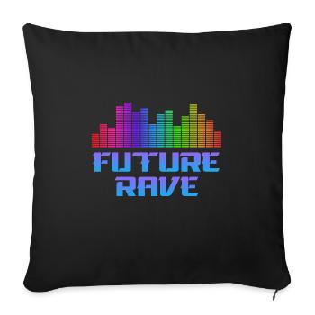 Future Rave Psychedelic Trip Trance Festival - Housse de coussin décorative 45 x 45 cm - noir - Devant