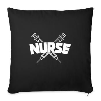 I am a Nurse - Nurse Gift - Sofa pillowcase 17,3'' x 17,3'' (45 x 45 cm) - black - Front