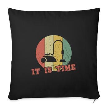 Il est temps / Nettoyage - Housse de coussin décorative 45 x 45 cm - noir - Devant