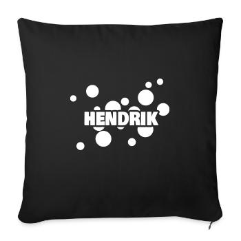 First name Hendrik - Sofa pillowcase 17,3'' x 17,3'' (45 x 45 cm) - black - Front