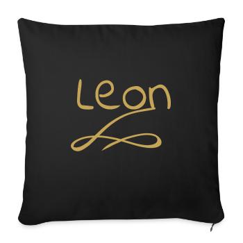 Leon as Leon - Sofa pillowcase 17,3'' x 17,3'' (45 x 45 cm) - black - Front