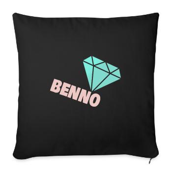 Benno : Edel - Housse de coussin décorative 45 x 45 cm - noir - Devant