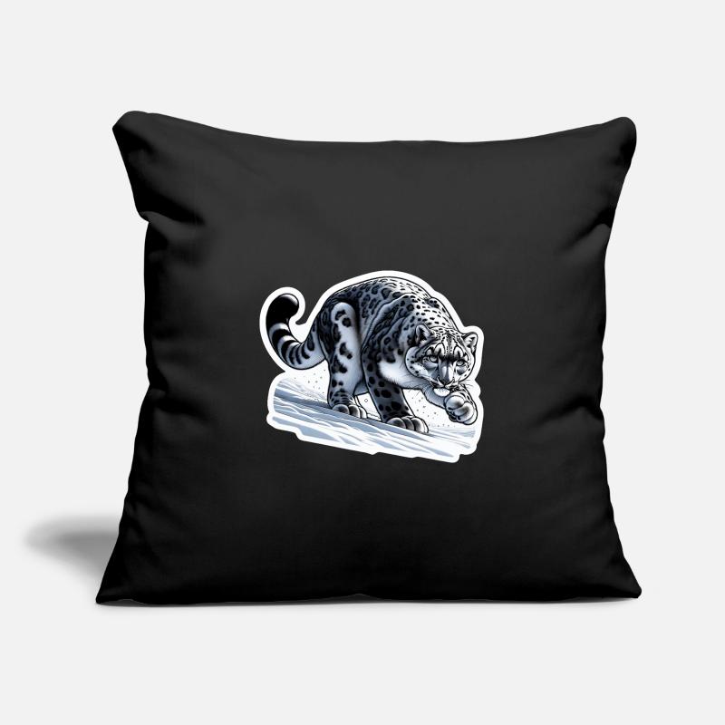 Léopard des neiges Léopard blanc Léopard Housse de coussin décorative 45 x 45 cm