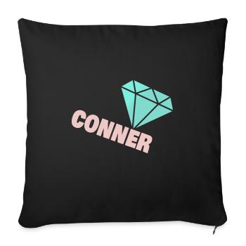 Conner - Housse de coussin décorative 45 x 45 cm - noir - Devant