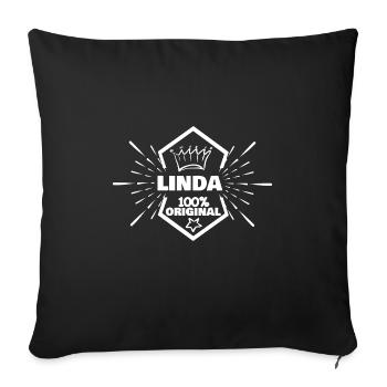 Prénom Linda - Housse de coussin décorative 45 x 45 cm - noir - Devant