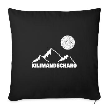 Kilimanjaro as a mountain sport - Sofa pillowcase 17,3'' x 17,3'' (45 x 45 cm) - black - Front
