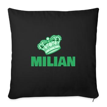 First name Milian - Sofa pillowcase 17,3'' x 17,3'' (45 x 45 cm) - black - Front