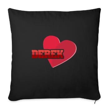Derek as a first name - Sofa pillowcase 17,3'' x 17,3'' (45 x 45 cm) - black - Front