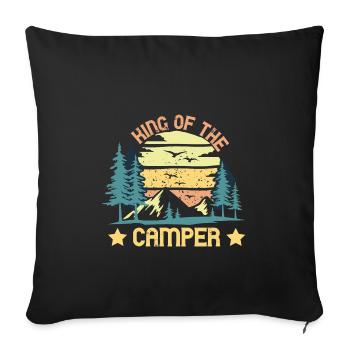 LE ROI DES CAMPEURS CAMPING AVENTURES - Housse de coussin décorative 45 x 45 cm - noir - Devant