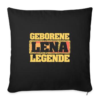 Lena - Sofakissenbezug 45 x 45 cm - Schwarz - Vorne
