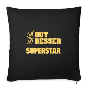 Bonne meilleure superstar - Housse de coussin décorative 45 x 45 cm - noir - Devant