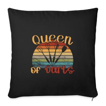 Queen of Darts / Darts - Sofakissenbezug 45 x 45 cm - Schwarz - Vorne