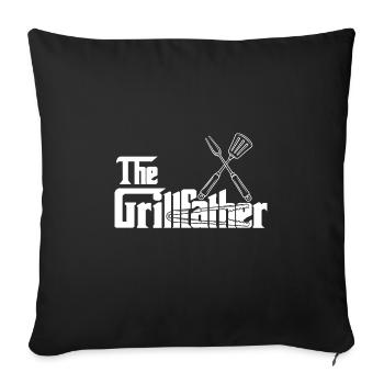Lustiger Grill-Spruch I Grillen Motiv - Sofakissenbezug 45 x 45 cm - Schwarz - Vorne