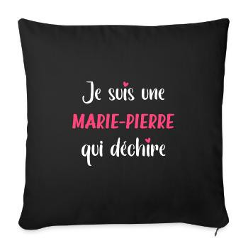 marie pierre - Housse de coussin décorative 45 x 45 cm - noir - Devant