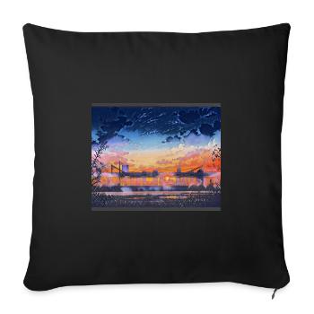 City at Dusk, Japan - Sofa pillowcase 17,3'' x 17,3'' (45 x 45 cm) - black - Front