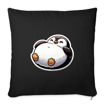 Fat Penguin Funny Penguin Gift - Sofa pillowcase 17,3'' x 17,3'' (45 x 45 cm) - black - Front