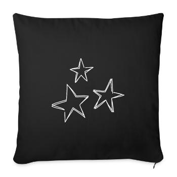 Sterne Motiv Design Selbst Gestalten Geschenk - Sofakissenbezug 45 x 45 cm - Schwarz - Vorne
