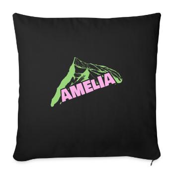 Bouldering Mountain Mountaineering Climbing First name Amelia - Sofa pillowcase 17,3'' x 17,3'' (45 x 45 cm) - black - Front