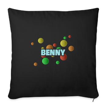 Gift First Name Benny - Sofa pillowcase 17,3'' x 17,3'' (45 x 45 cm) - black - Front