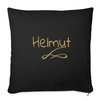 Vorname Helmut - Sofakissenbezug 45 x 45 cm - Schwarz - Vorne
