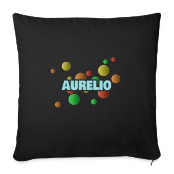 Vorname Aurelio - Sofakissenbezug 45 x 45 cm - Schwarz - Vorne