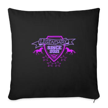 Horseback Riding 2021 - Sofa pillowcase 17,3'' x 17,3'' (45 x 45 cm) - black - Front