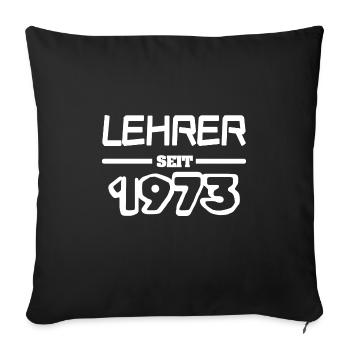 Enseignant 1973 - Housse de coussin décorative 45 x 45 cm - noir - Devant