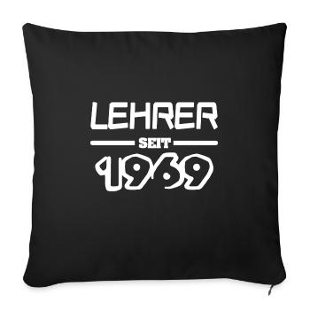 Enseignant 1969 - Housse de coussin décorative 45 x 45 cm - noir - Devant