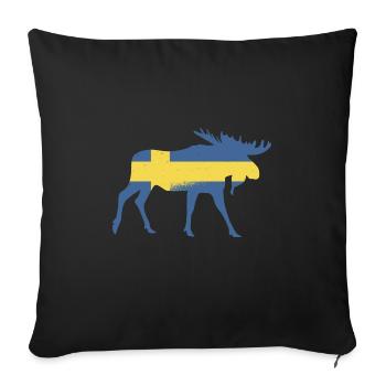 Suède Suédois Cadeau d’orignal suédois - Housse de coussin décorative 45 x 45 cm - noir - Devant