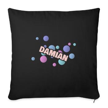 Gift First Name Damian - Sofa pillowcase 17,3'' x 17,3'' (45 x 45 cm) - black - Front