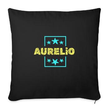 Vorname Aurelio - Sofakissenbezug 45 x 45 cm - Schwarz - Vorne