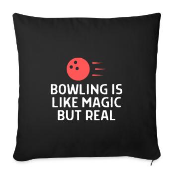 Bowling Dictons Bowling Bowler Skittles Cadeau - Housse de coussin décorative 45 x 45 cm - noir - Devant