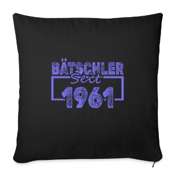 1961 - Sofa pillowcase 17,3'' x 17,3'' (45 x 45 cm) - black - Front