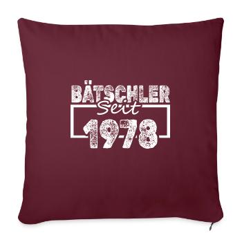 1978 - Sofa pillowcase 17,3'' x 17,3'' (45 x 45 cm) - burgundy - Front